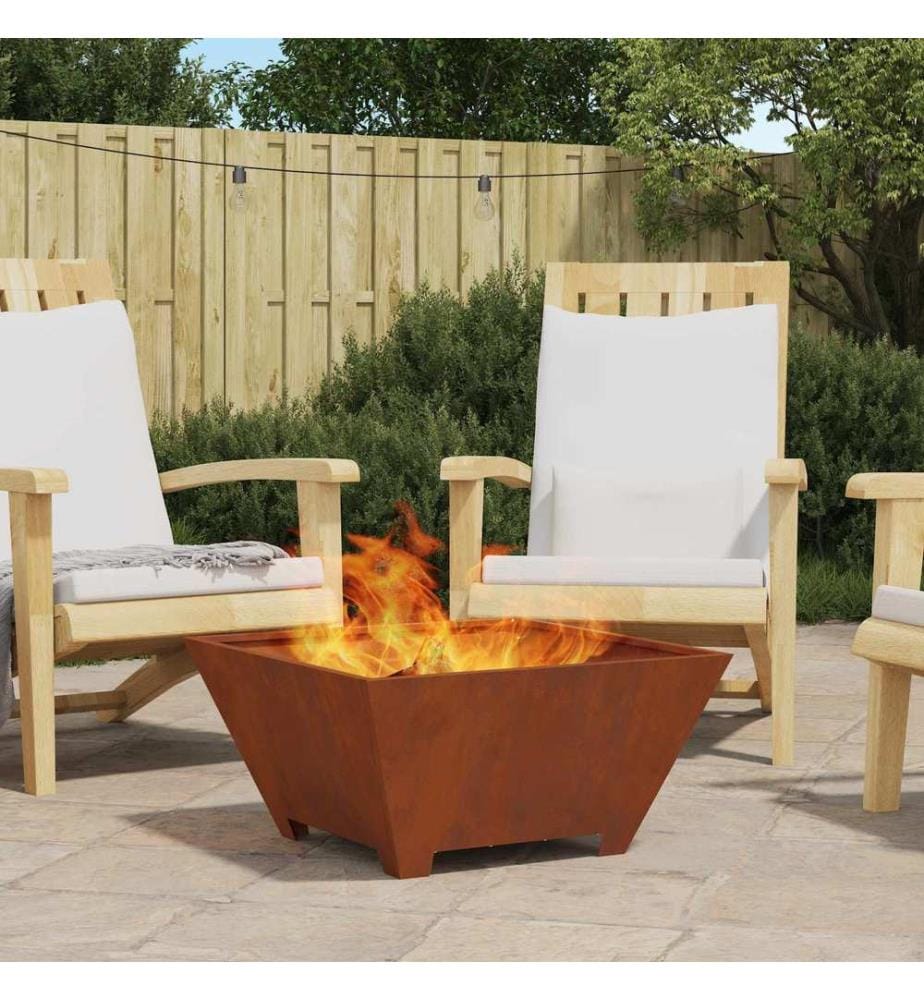 Braise Marron 60 x 60 x 30 cm Acier Corten