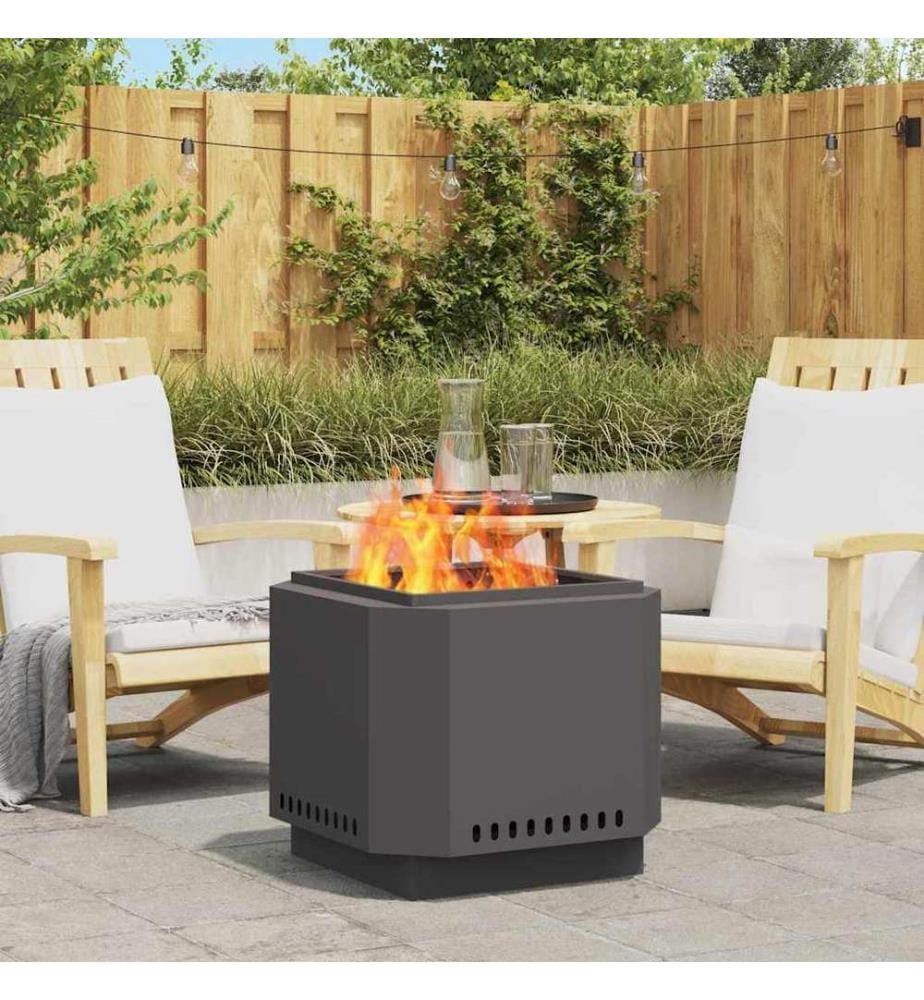 Rauchfreier Feuerkorb Schwarz 58 x 58 x 51 cm