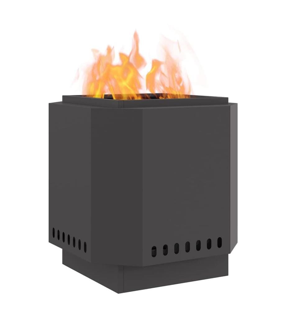 Rauchfreier Feuerkorb Schwarz 48 x 48 x 51 cm Stahl