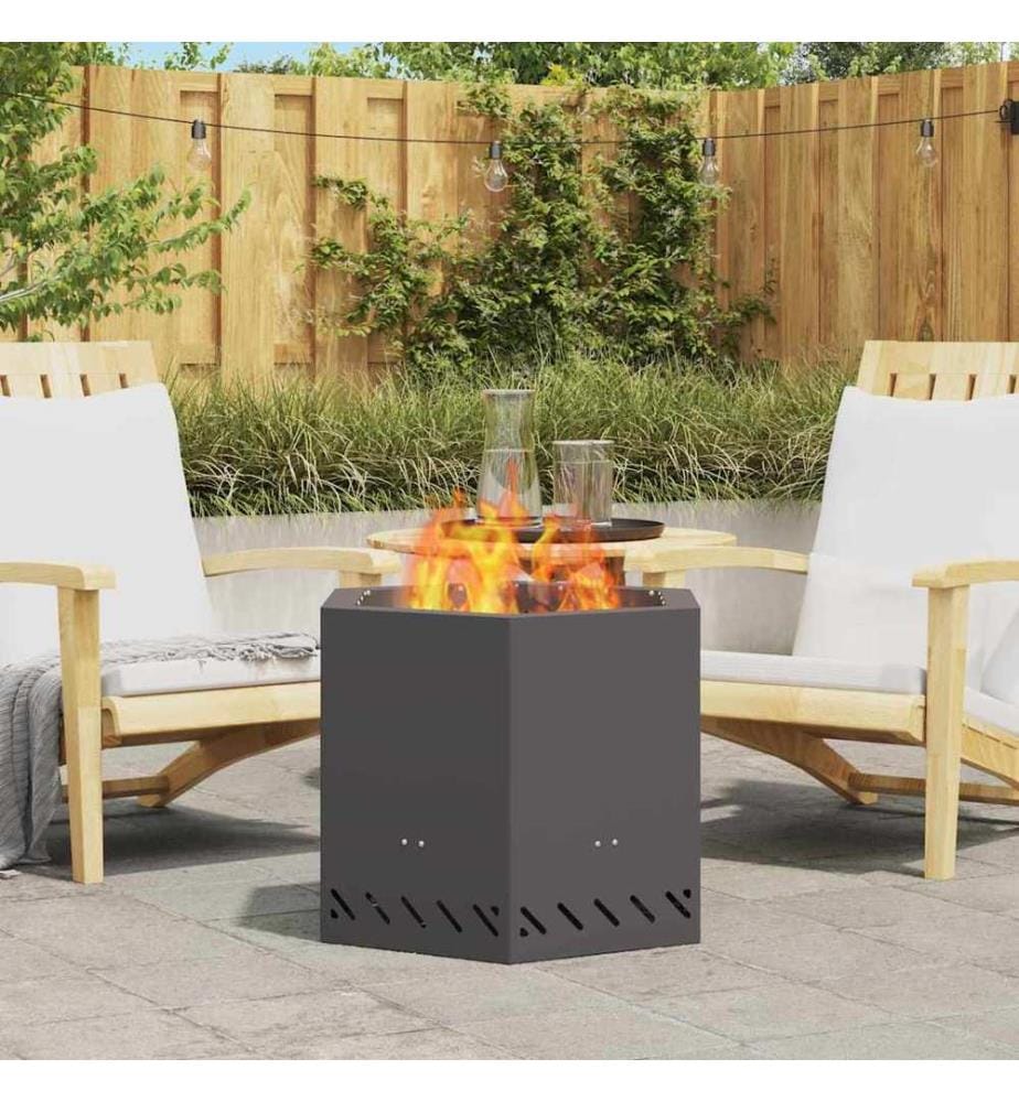 Rauchfreier Feuerkorb Schwarz 58 x 58 x 51 cm Stahl