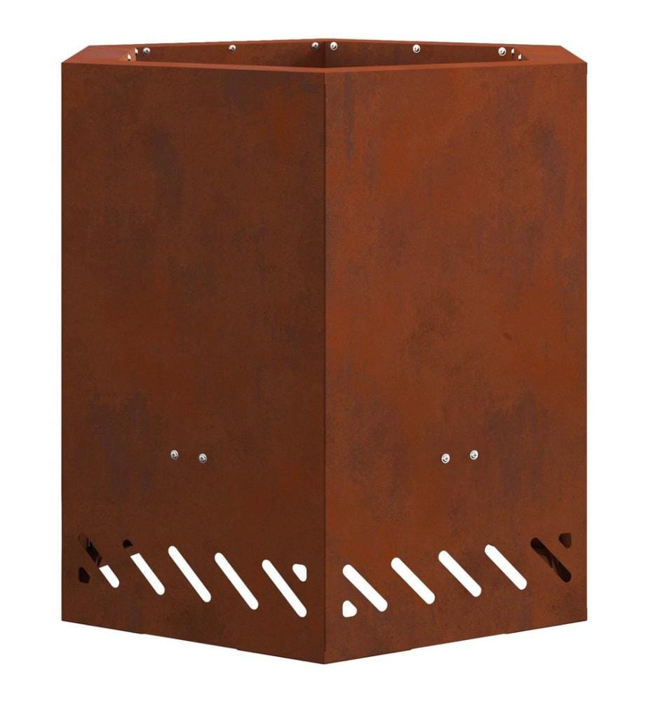 Rauchfreier Feuerkorb Braun 48 x 48 x 51 cm Wetterfeststahl