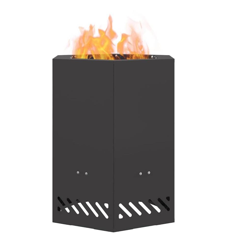 Rauchfreier Feuerkorb Schwarz 38 x 38 x 51 cm Stahl