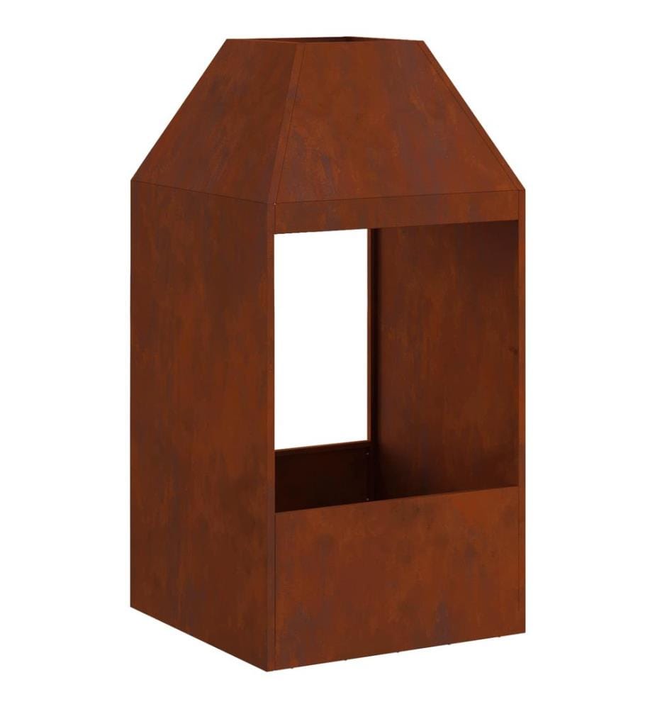 Braise Marron 50 x 50 x 100 cm Acier patiné