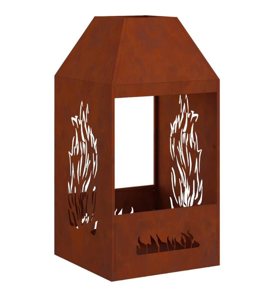 Braise Marron 50 x 50 x 100 cm Acier Corten