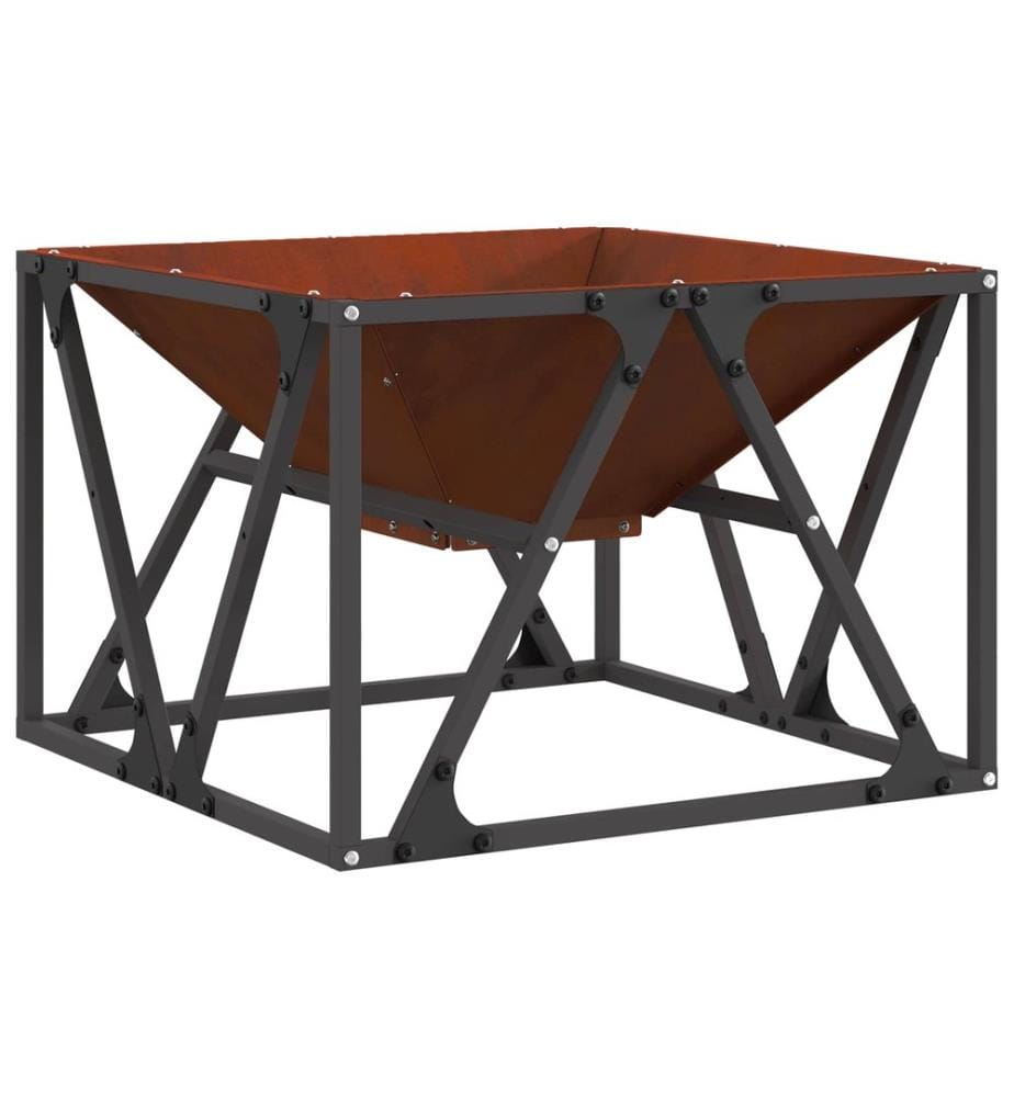 Braise Marron 50 x 50 x 35 cm Acier patiné
