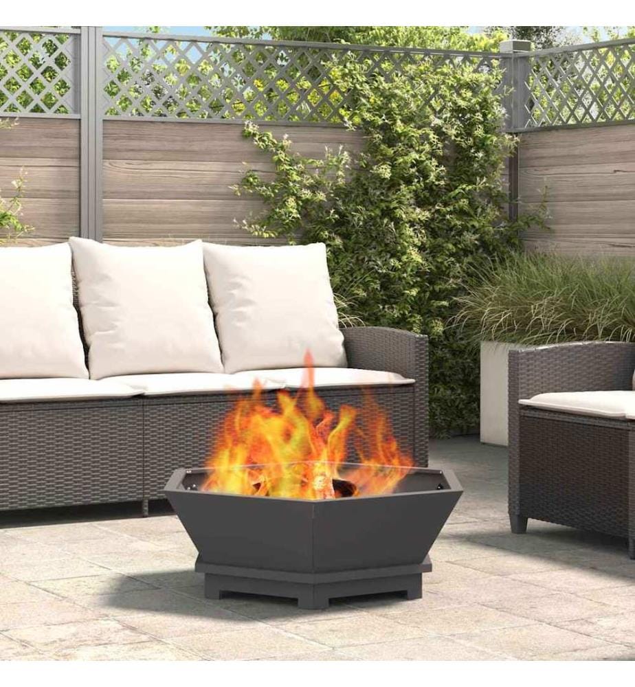 Feuerstelle Schwarz 75 x 75 x 28 cm Stahl