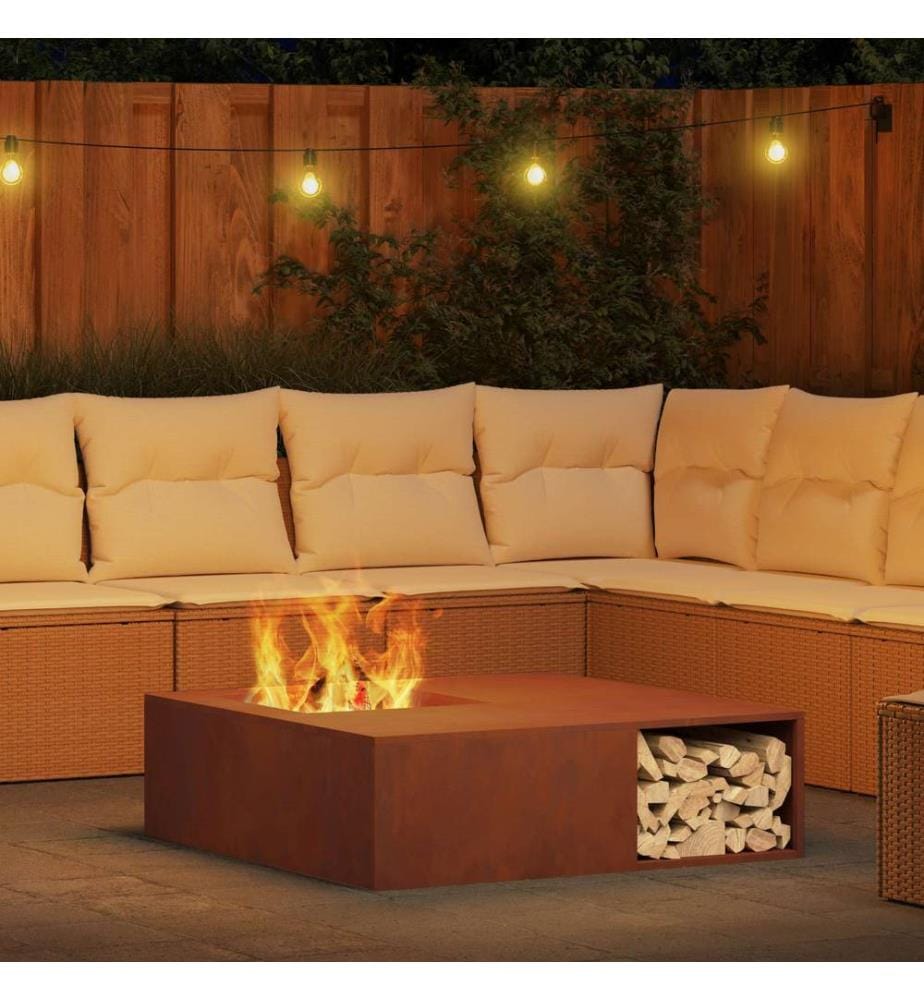 Feuerstelle Braun 100 x 100 x 30 cm Wetterfeststahl