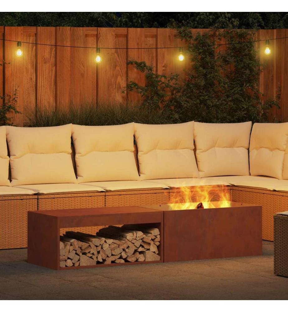 Feuerstelle Braun 160 x 45 x 35 cm Stahl