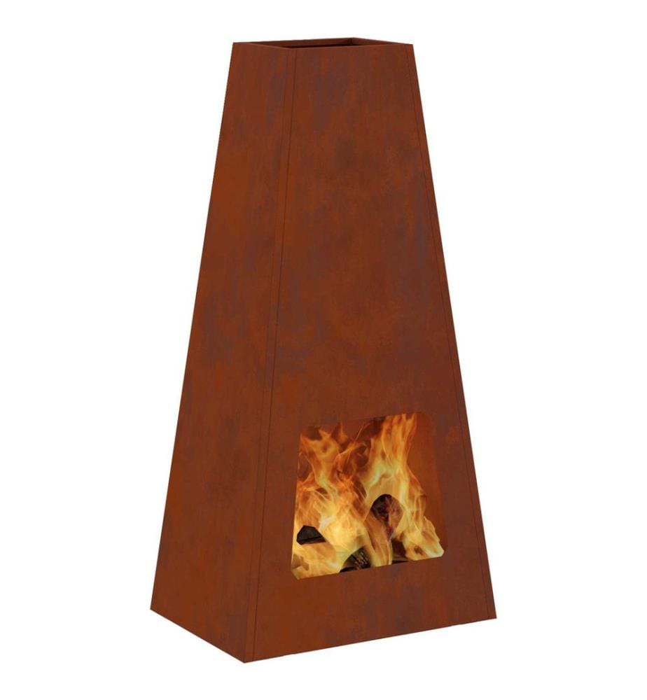 Foyer de cheminée Marron 50 x 35 x 100 cm Acier patiné