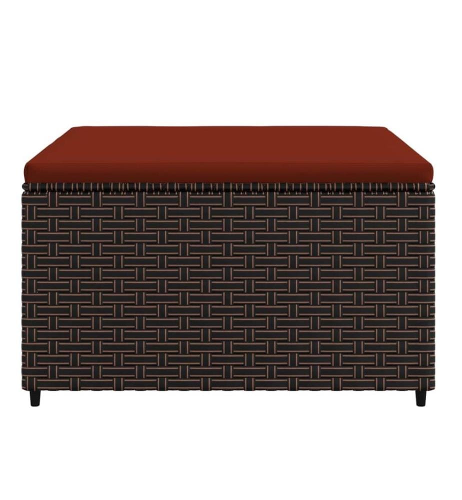 Gartenhocker mit Kissen 2 Stk. Braun Poly Rattan