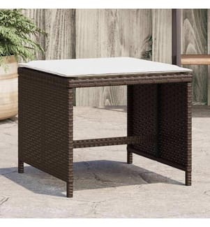 Gartenhocker mit Kissen 4 Stk. Braun 41x41x36 cm Poly Rattan