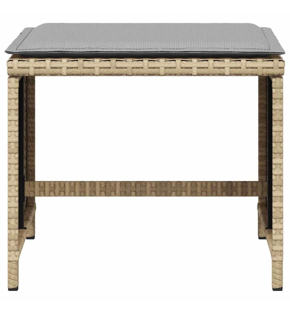 Gartenhocker Kissen 4Stk. Beigemischung 41x41x36 cm Poly Rattan