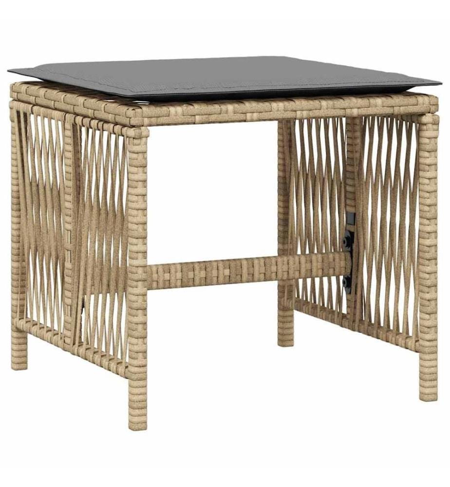 Gartenhocker Kissen 4Stk. Beigemischung 41x41x36 cm Poly Rattan
