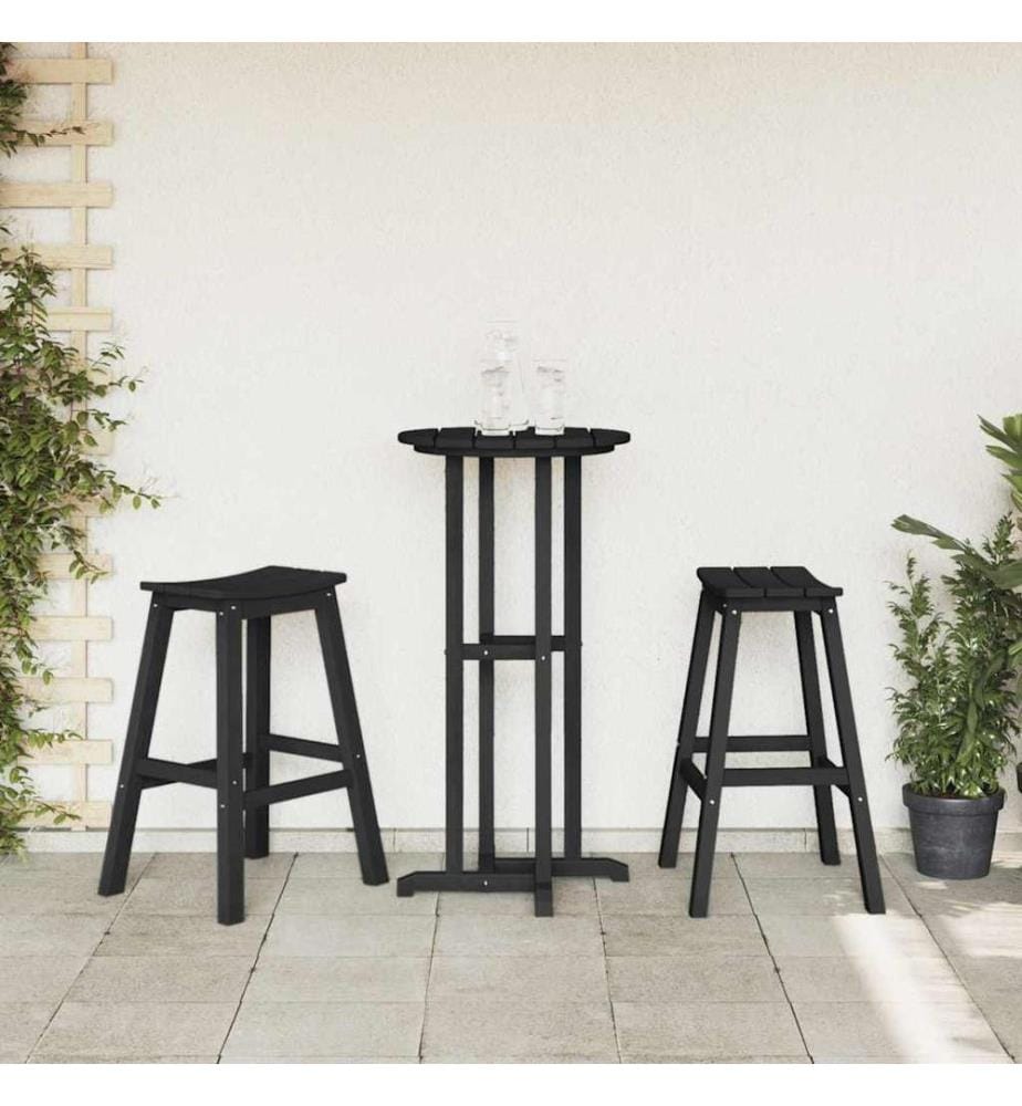 Barhocker 2 pcs Schwarz 52 x 43 x 73,5 cm HDPE