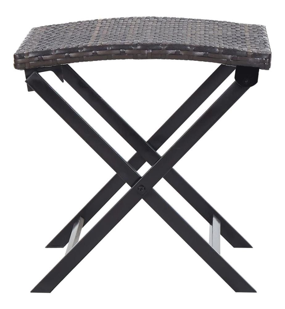 Klapphocker Poly Rattan Braun