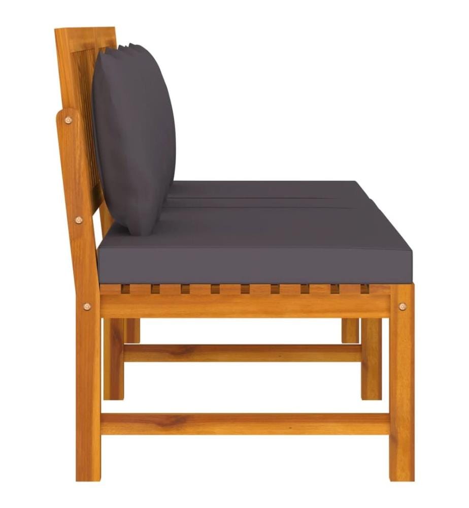 Lit de jour avec coussin gris 200x60x75 cm Bois d'acacia solide