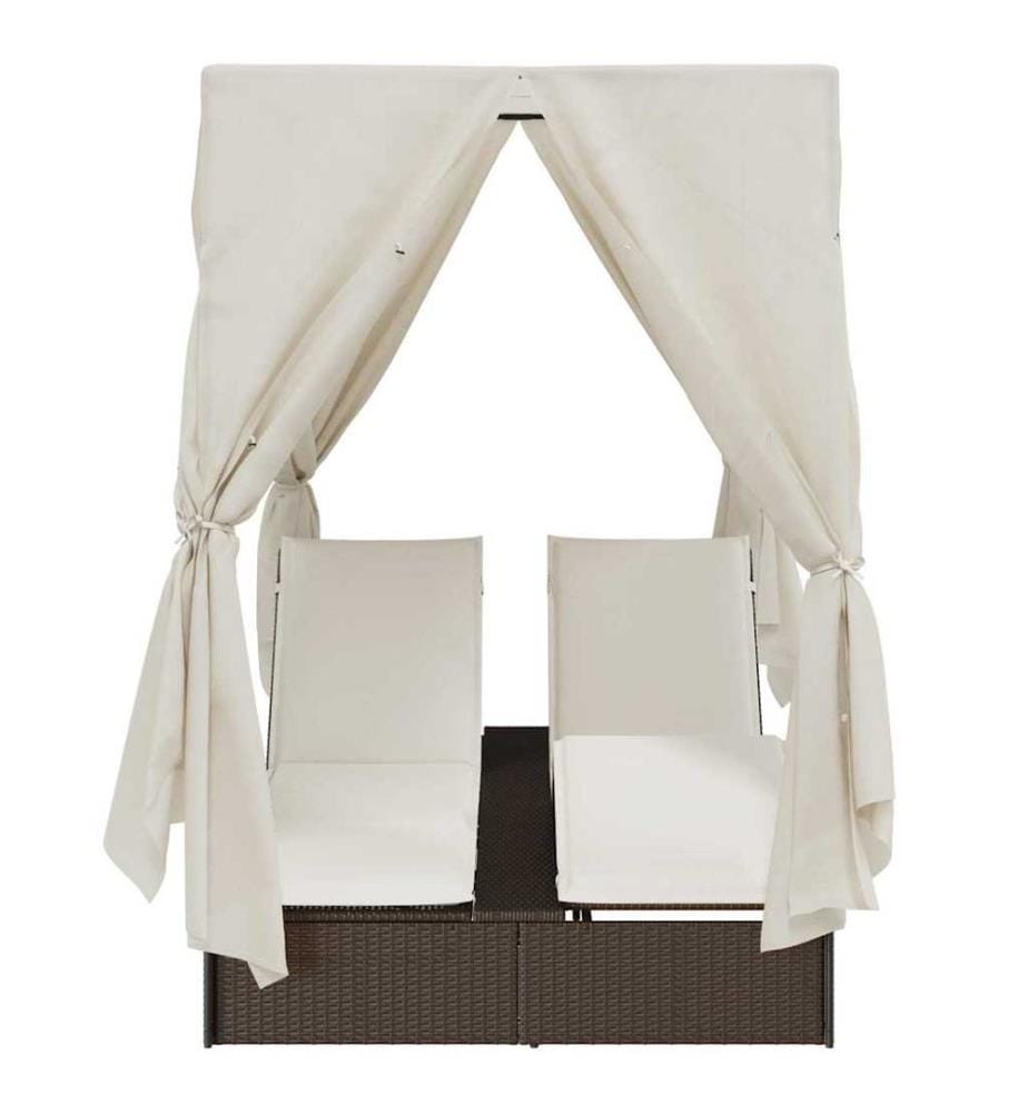 Transat double Blanc chaud 205 x 129 x 200 cm polyrotin
