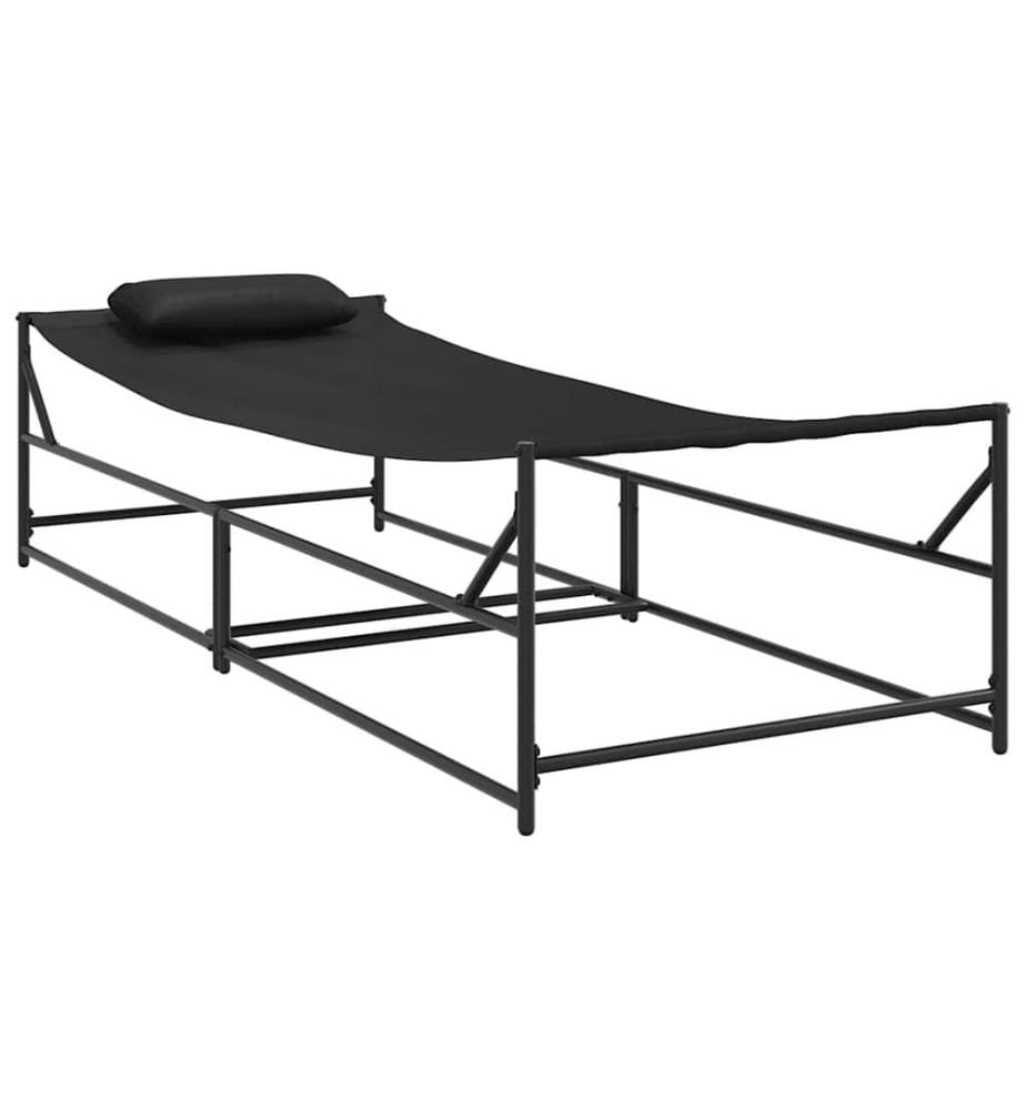 Gartenliegestuhl 2 pcs Schwarz Pulverbeschichteter Stahl