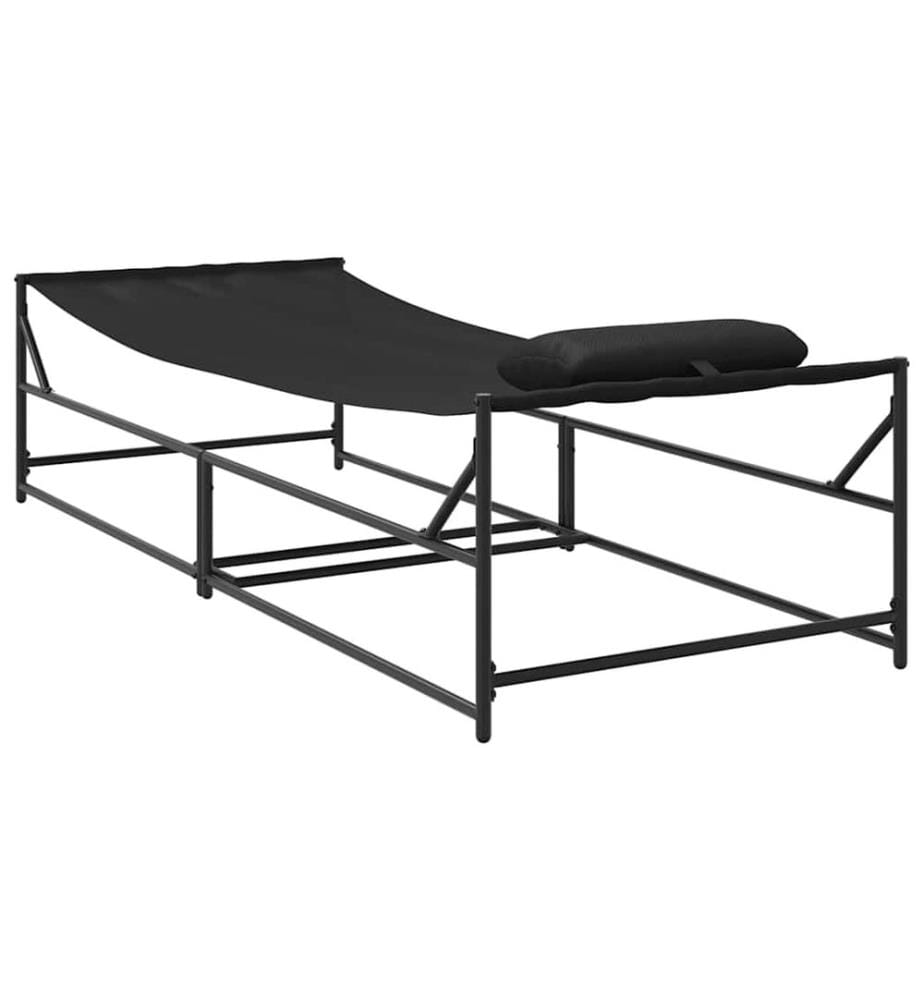 Gartenliegestuhl 2 pcs Schwarz Pulverbeschichteter Stahl