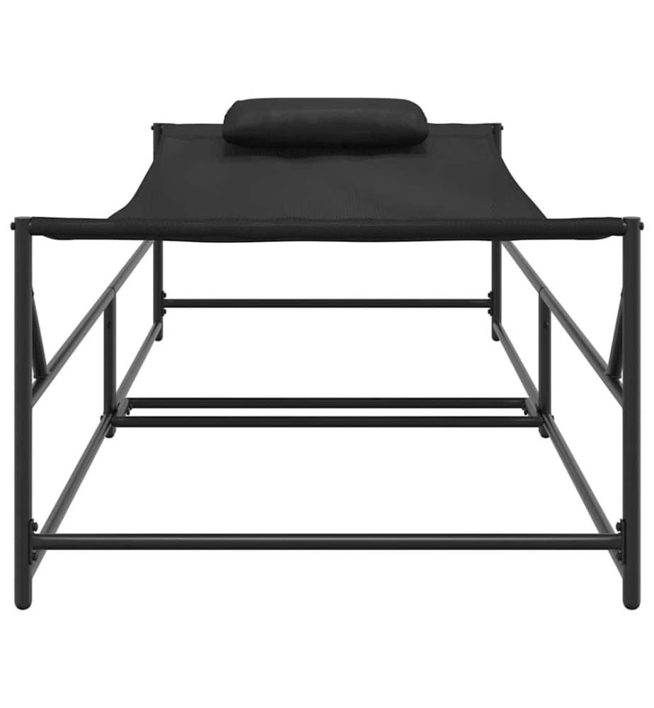 Gartenliegestuhl 2 pcs Schwarz Pulverbeschichteter Stahl
