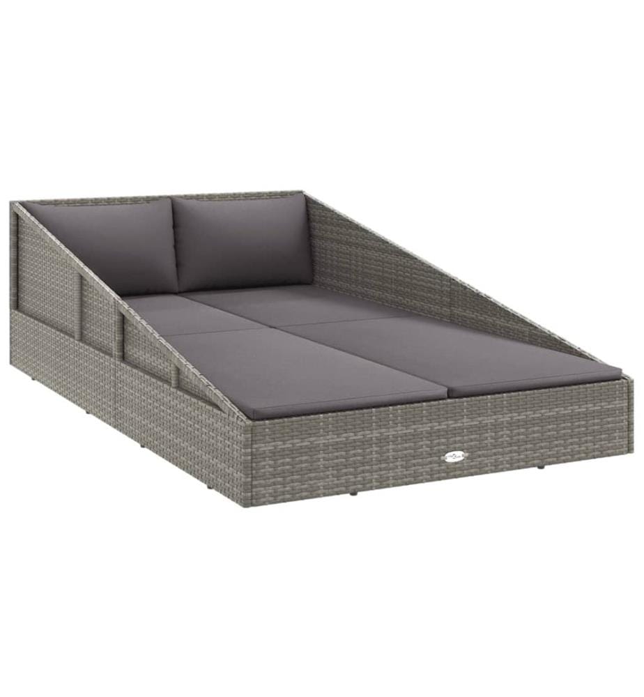 Gartenbett Grau 110x200 cm Poly Rattan