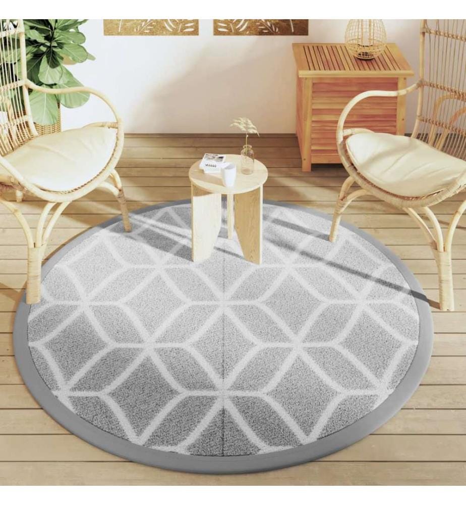 Outdoor-Teppich ARAKIL Grau Ø160 cm PP