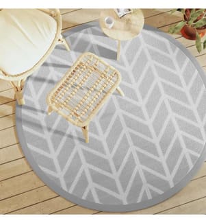 Outdoor-Teppich ARAKIL Grau Ø160 cm PP