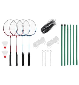 Badminton-Set mit 4 Schlägern und Netz 620x151 cm