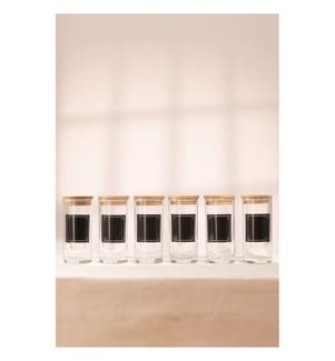 Spice Jar Set, 6 Pieces, Transparent, 100% GLASS