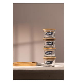 Aufbewahrungsbox-Set, 4-teilig, transparent, 100 % GLAS