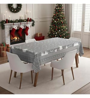 Tischdecke, grau, 100 % POLYESTER