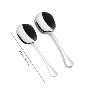 Service Set, 2 Pieces, Chrome, 100% STAINLESS STEEL