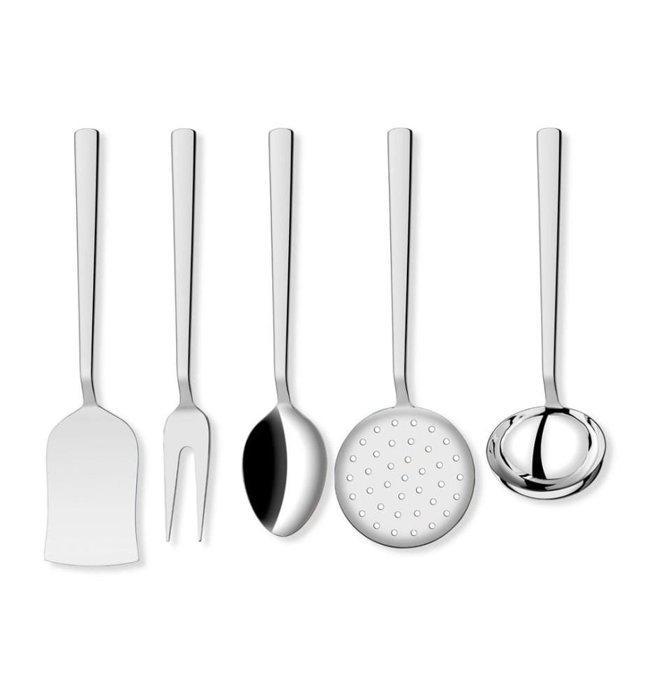 Service Set, 5 Pieces, Chrome, 100% STAINLESS STEEL