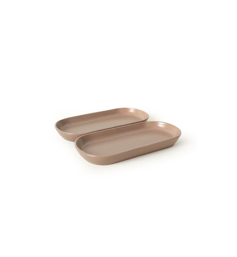 Plattenset, 2-teilig, taupe, 100 % KERAMIK