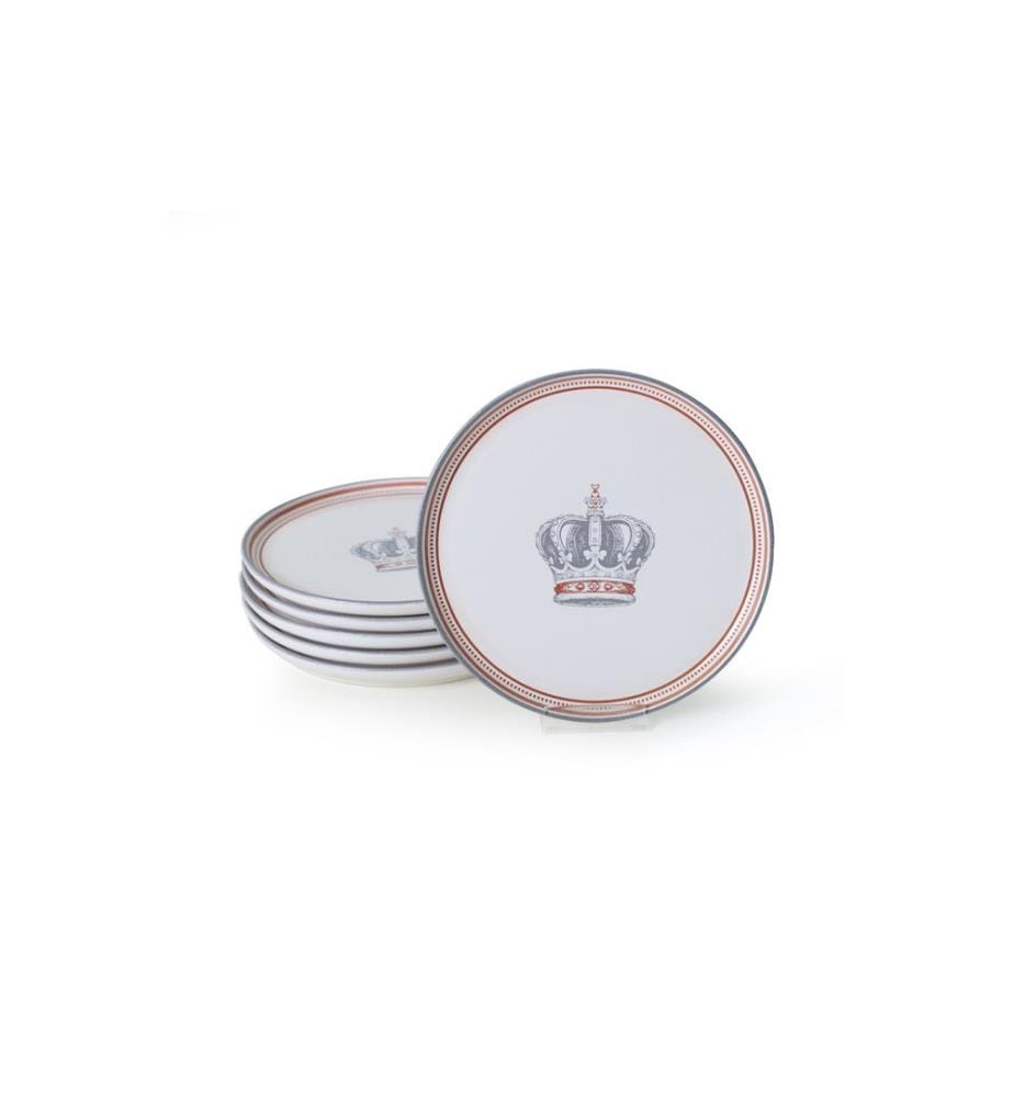Cake Serving Set, 6 Pieces, White, 100% CERAMIC STONEWARE