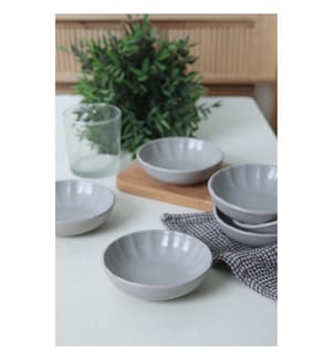 Appetizer Bowl Set, 6 Pieces, Grey, 100% CERAMIC STONEWARE