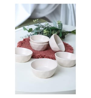 Appetizer Bowl Set, 6 Pieces, White, 100% CERAMIC STONEWARE