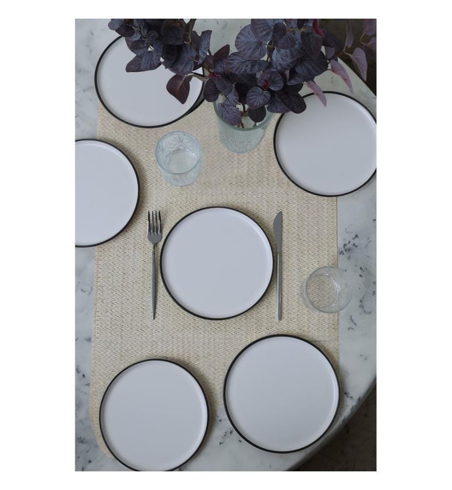Cake Serving Set, 6 Pieces, Matte White, 100% STONEWARE