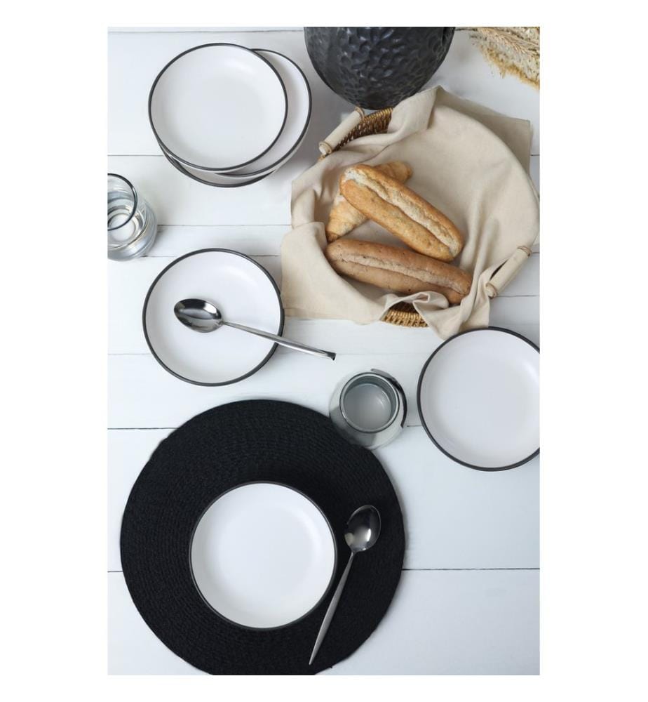 Salad Bowl Set, 6 Pieces, Matte White, 100% CERAMIC