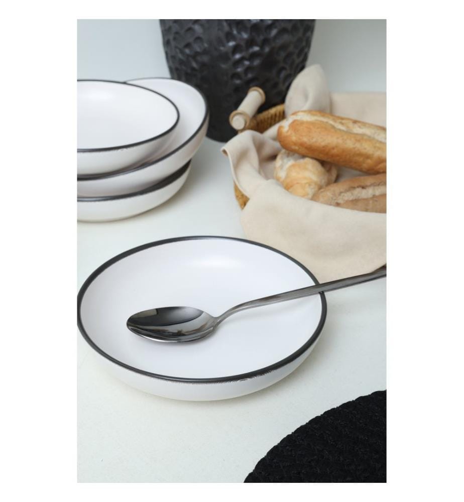 Salad Bowl Set, 6 Pieces, Matte White, 100% CERAMIC