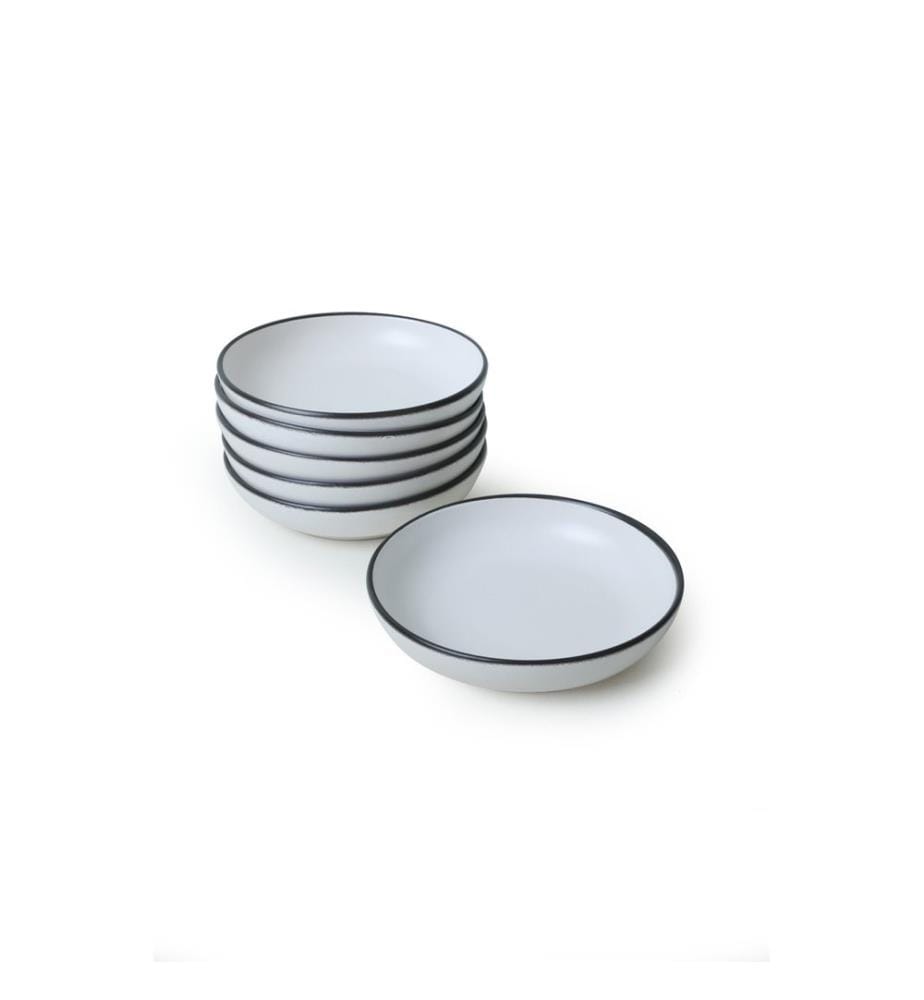 Salad Bowl Set, 6 Pieces, Matte White, 100% CERAMIC