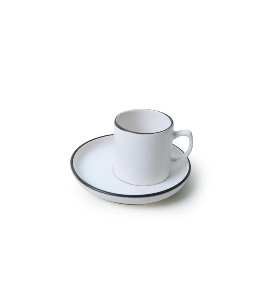 Coffee Cup Set, 12 Pieces, Matte White, 100% STONEWARE