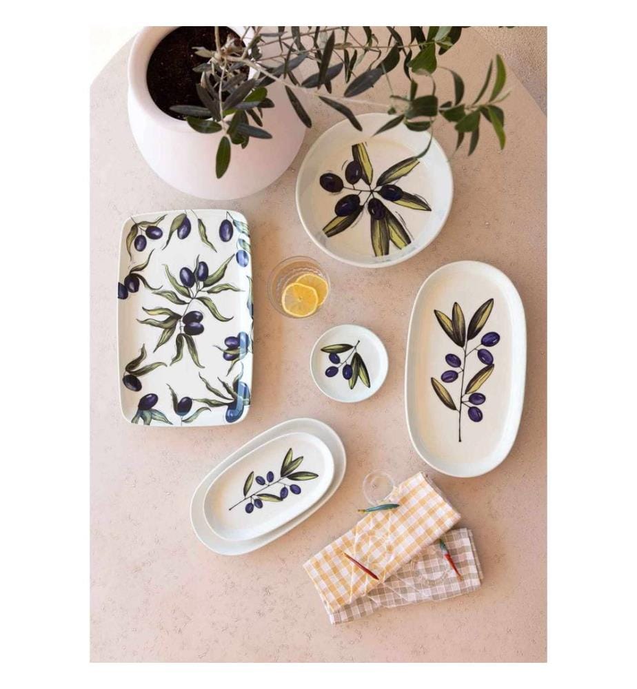 Platter Set, 2 Pieces, Multicolor, 100% CERAMIC