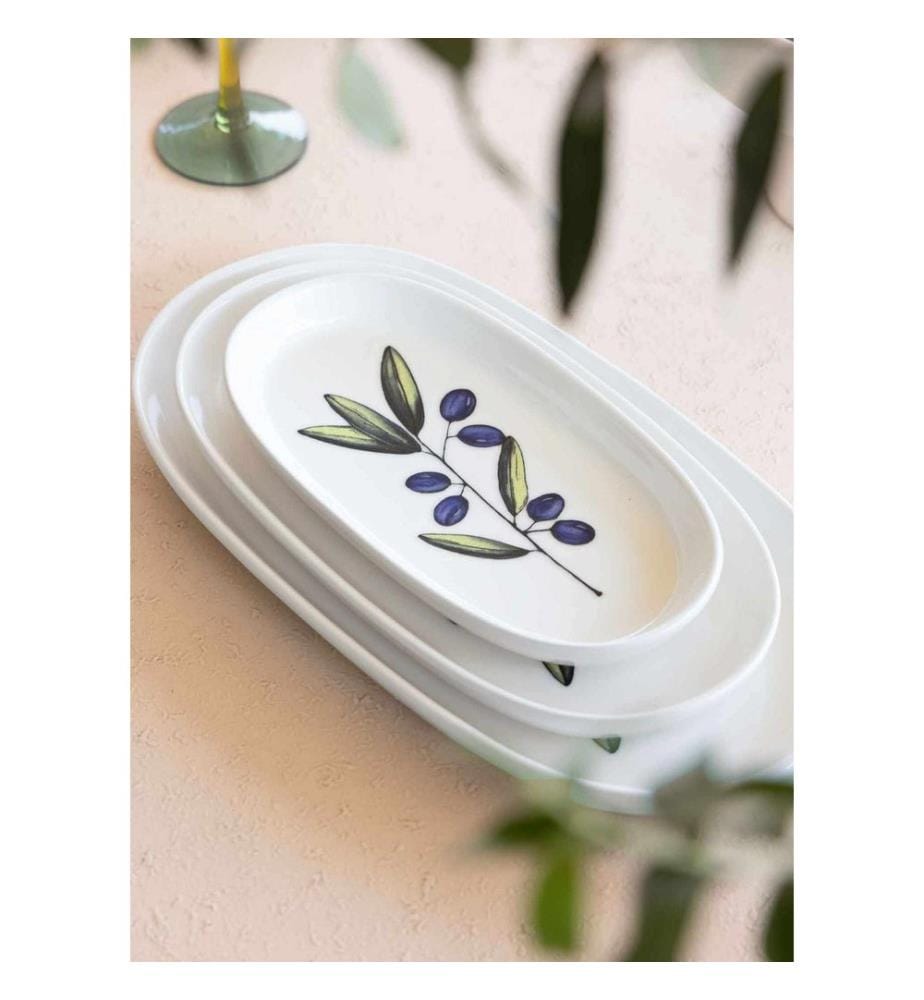 Platter Set, 2 Pieces, Multicolor, 100% CERAMIC