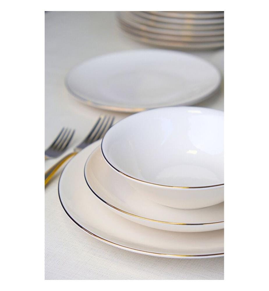 Dinner Set, 24 Pieces, Multicolor, 100% PORCELAIN
