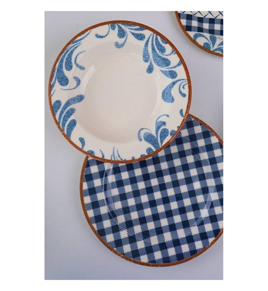Dinner Set, 24 Pieces, Multicolor, 100% PORCELAIN