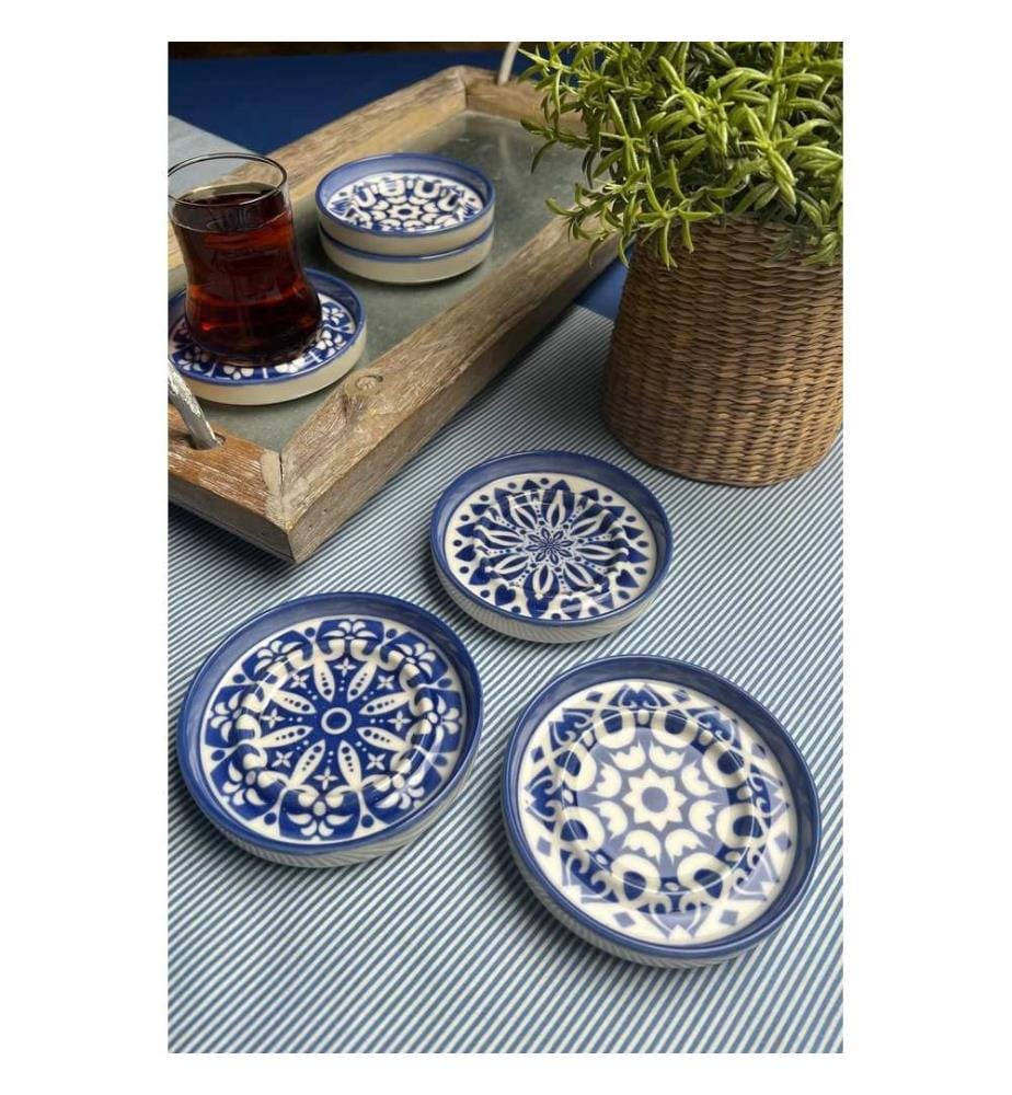 Saucer Set, 6 Pieces, Multicolor, 100% PORCELAIN