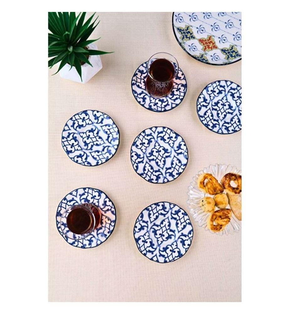 Saucer Set, 6 Pieces, Multicolor, 100% PORCELAIN