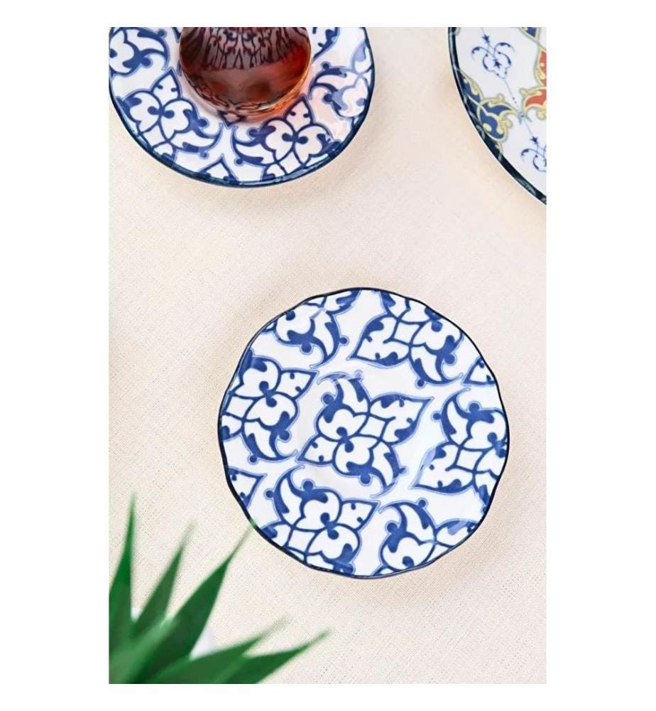 Saucer Set, 6 Pieces, Multicolor, 100% PORCELAIN