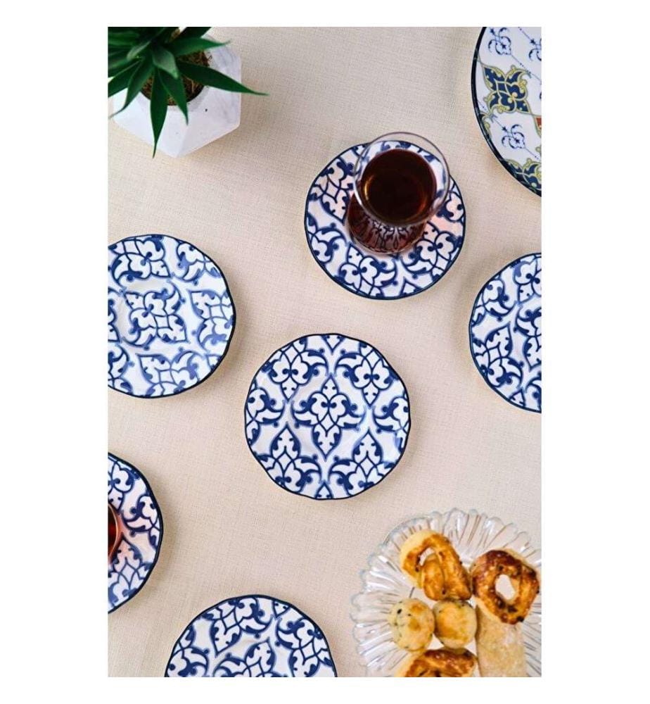 Saucer Set, 6 Pieces, Multicolor, 100% PORCELAIN